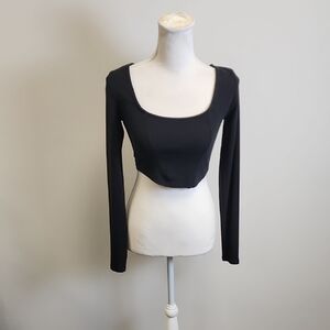 Garage Black Square Neck Crop Top